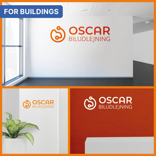 Konturklistermærke med orange logo