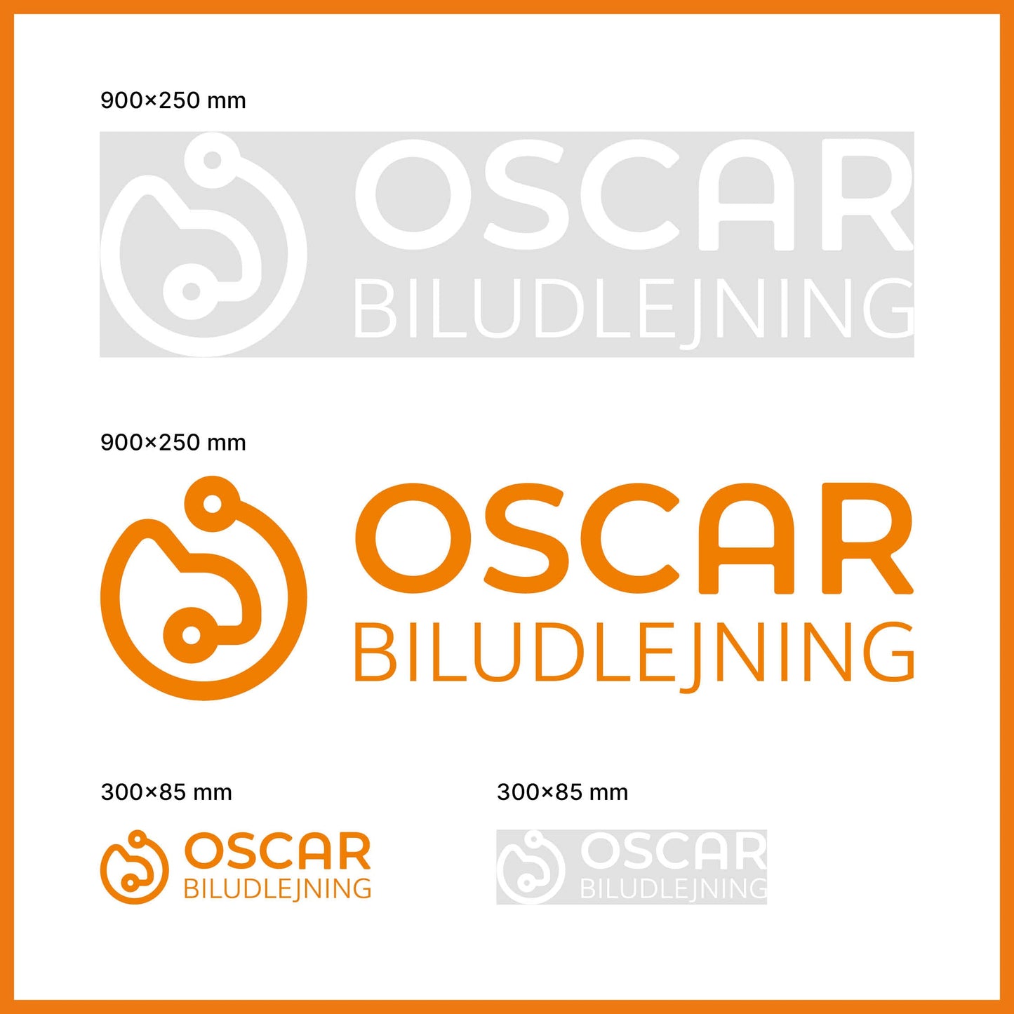 Konturklistermærke med orange logo